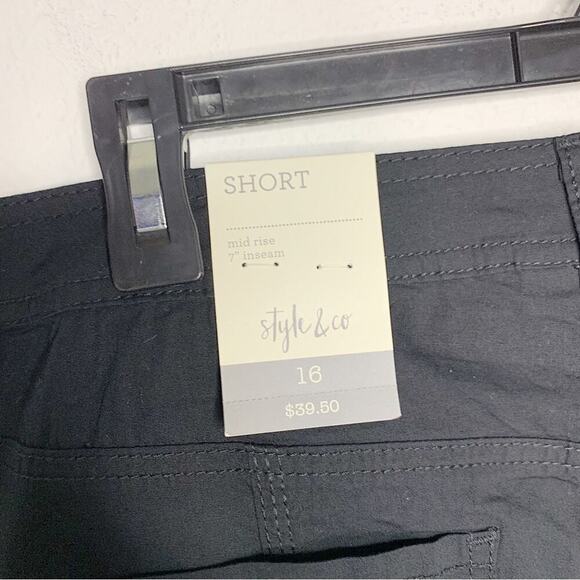 NWT Style & Co Black Core Shorts Mid Rise 7" Inseam Size 16 $39.50 - Picture 4 of 8